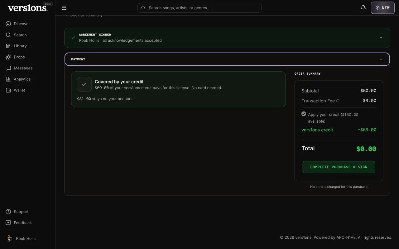 Covered by your credit: no card needed.