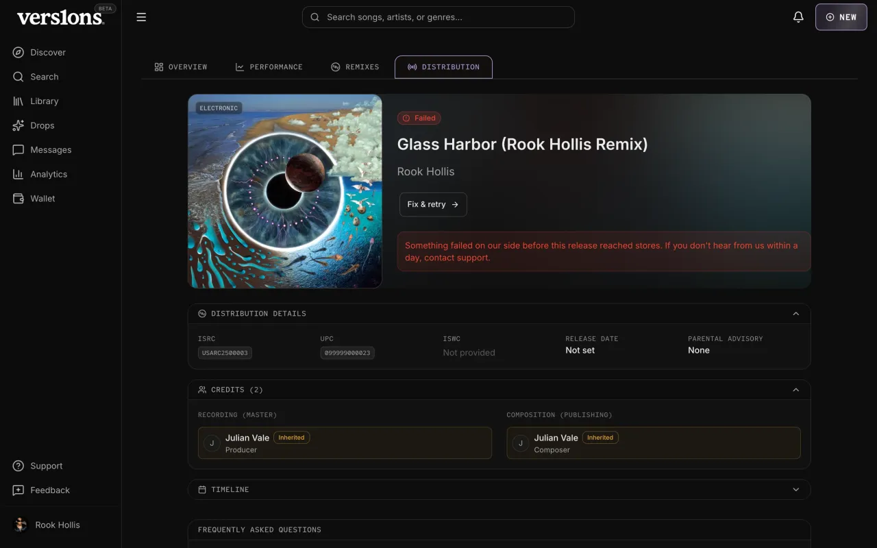 A failed release with Fix & retry.