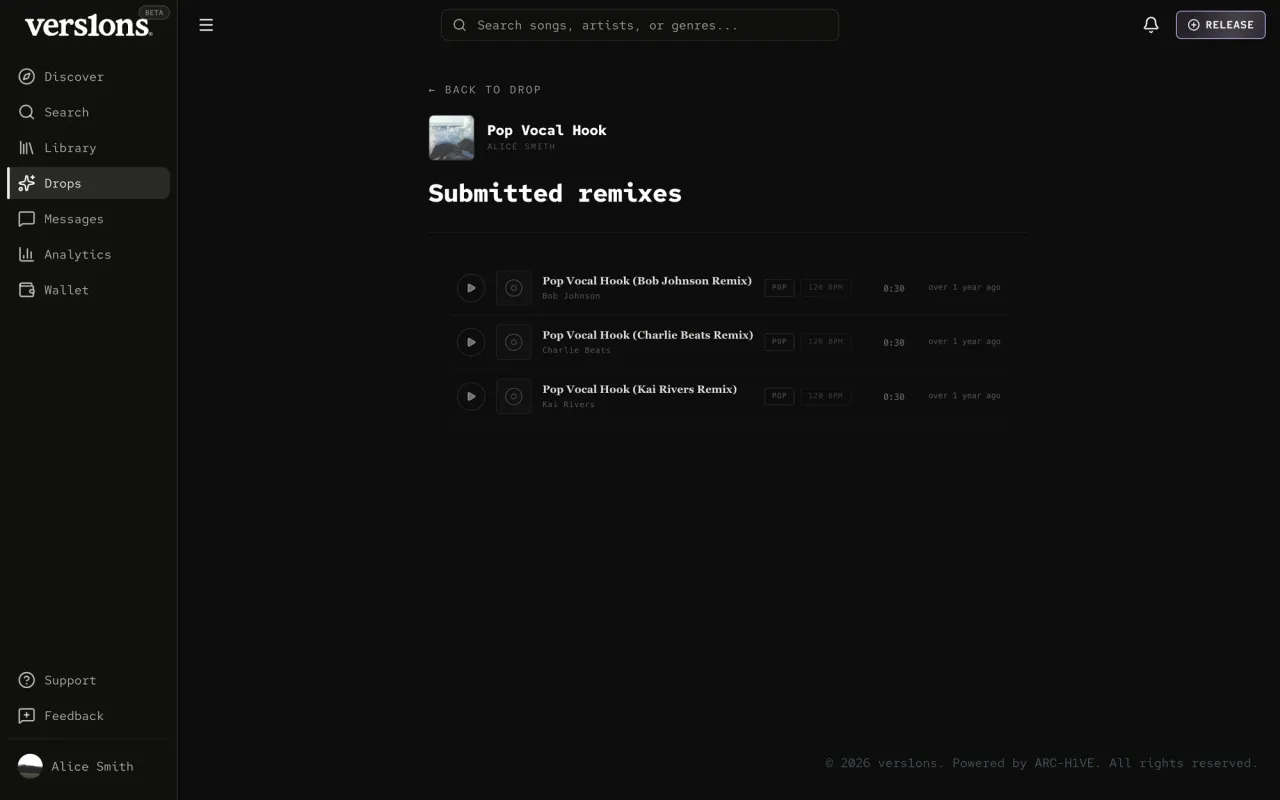 The submissions page in July 2026.