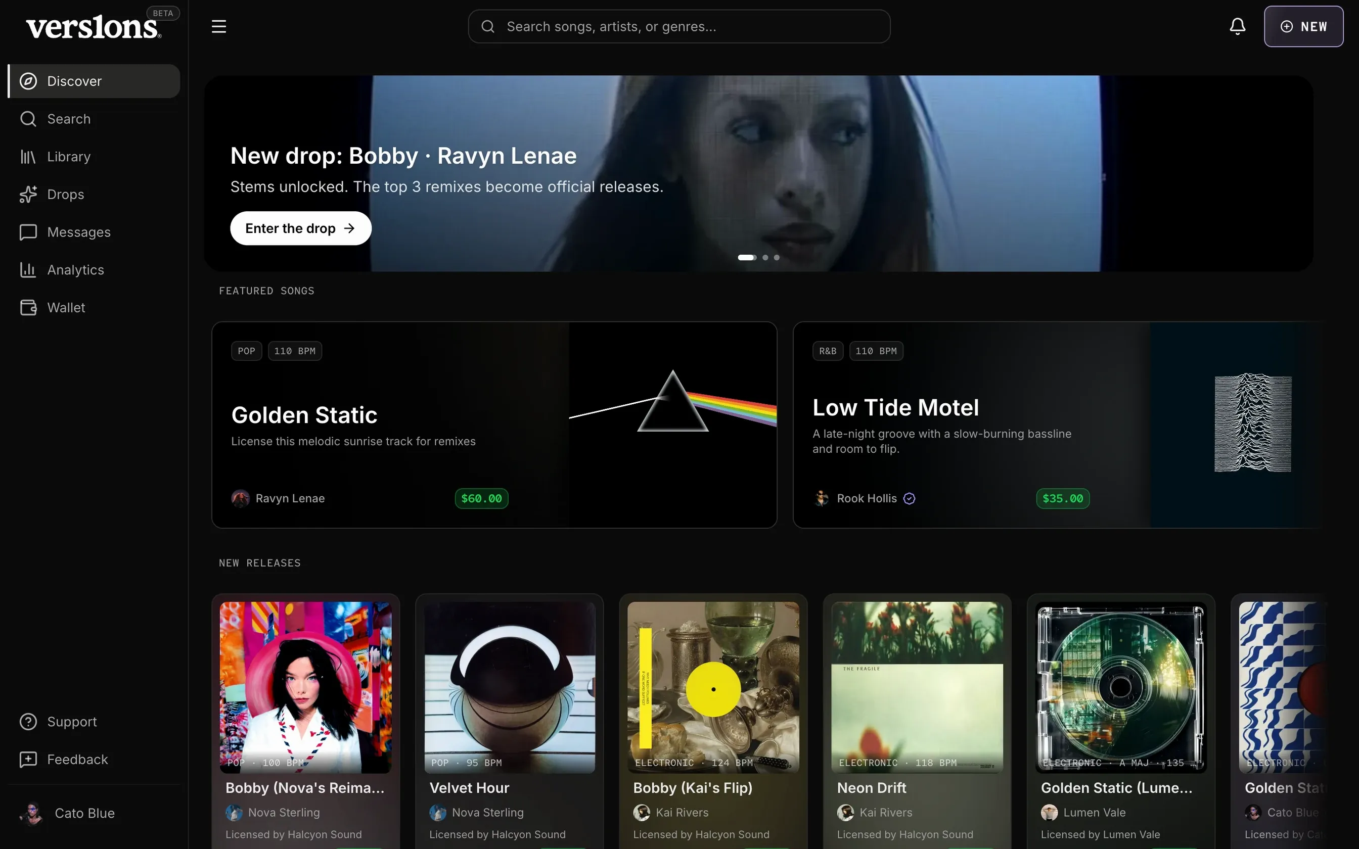 Discover on the system, with featured cards and new releases.